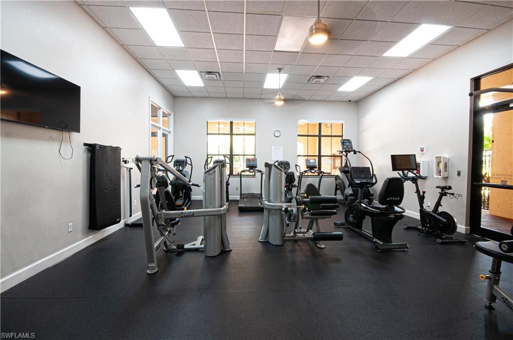 Fitness Equipment, Gym, Interior, Recessed Lighting