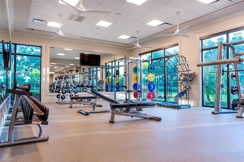 Fitness Equipment, Gym, Interior, Recessed Lighting