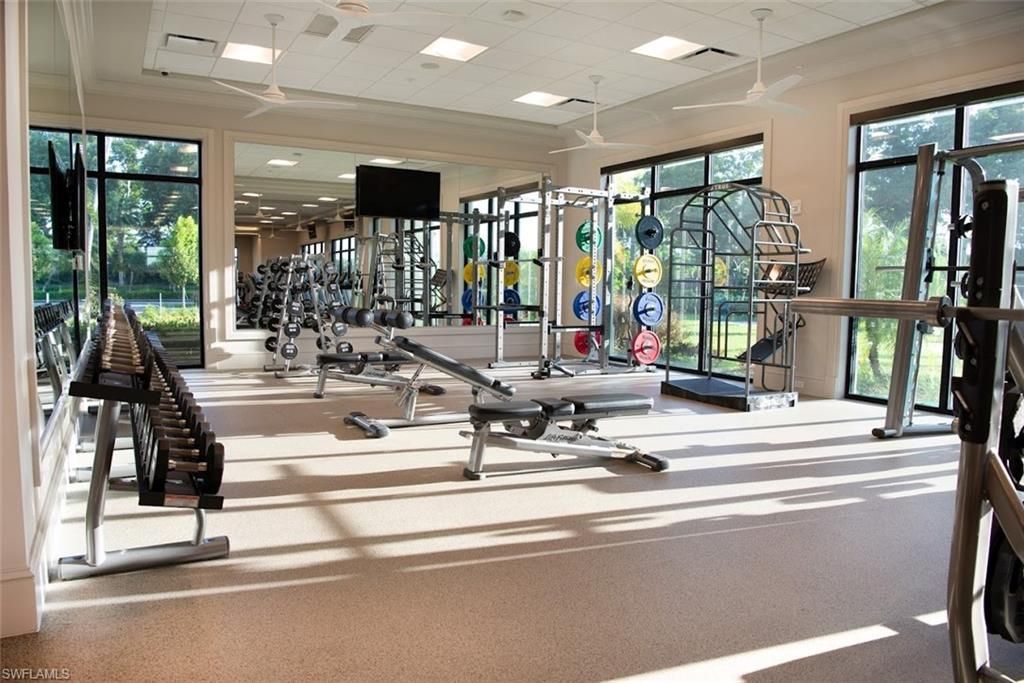 Fitness Equipment, Gym, Interior, Recessed Lighting
