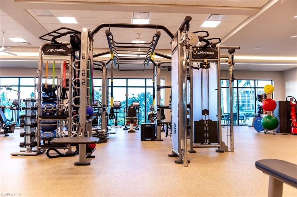 Fitness Equipment, Gym, Interior, Recessed Lighting