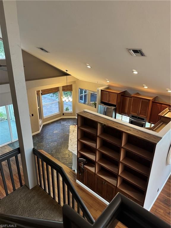 Interior, Kitchen, Recessed Lighting, Water, Wood Texture Flooring