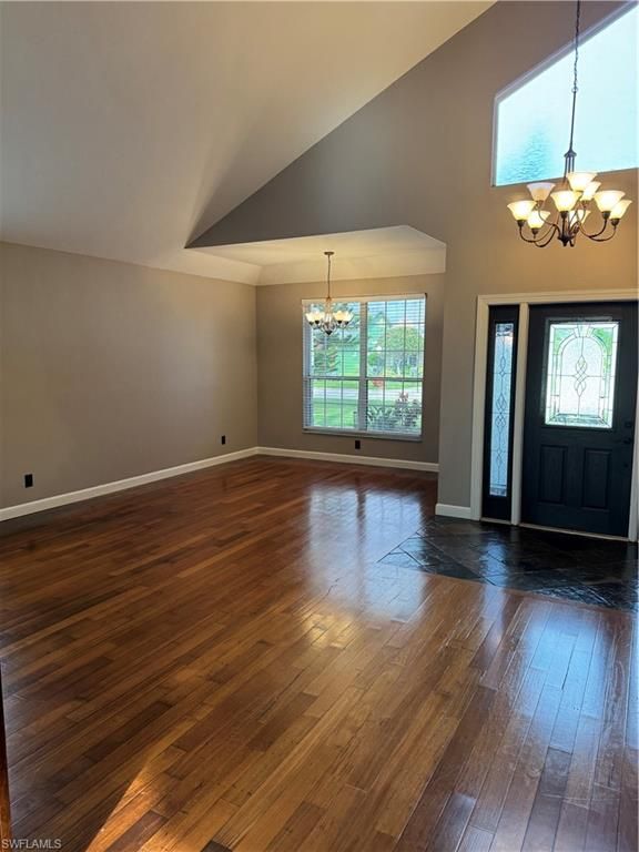 Chandelier, Empty room, Interior, Wood Texture Flooring