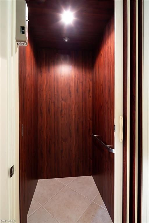 Elevator, Interior, Recessed Lighting, Wooden Ceilings, Wooden Walls