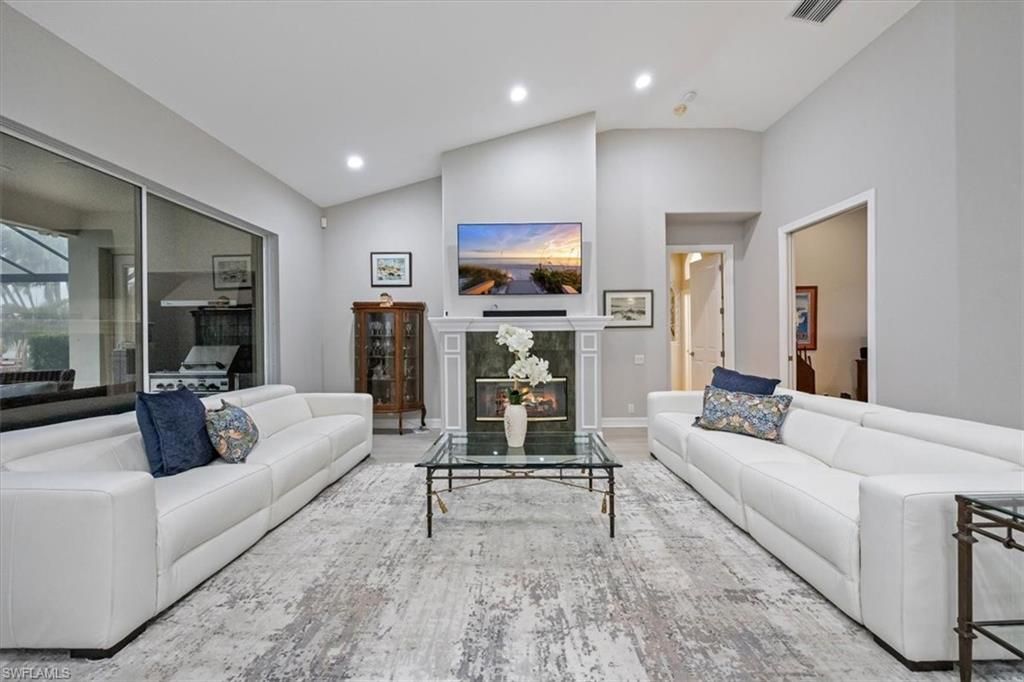 Fireplace, Interior, Living room, Recessed Lighting