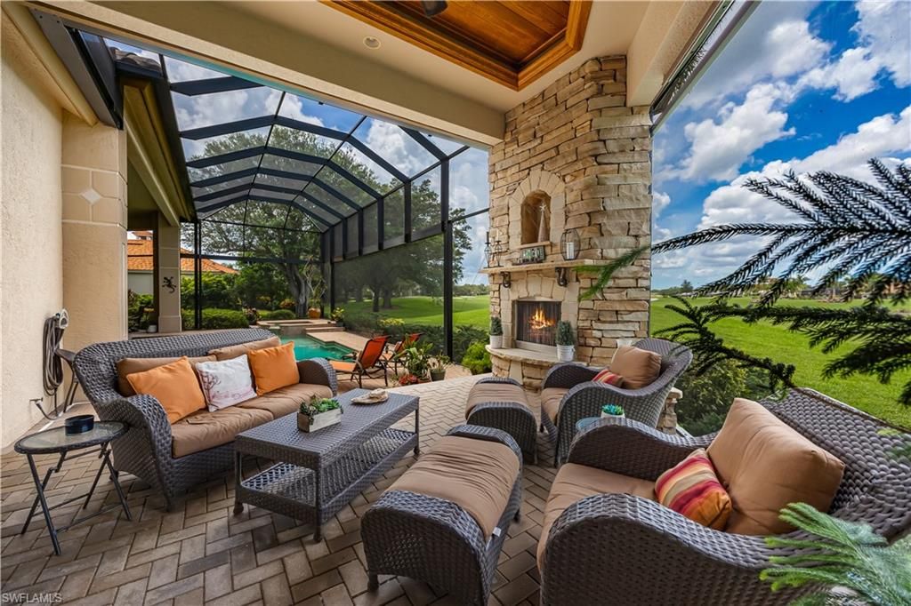 Fireplace, Glass Ceilings, Interior, Living room, Pool, Sun Room