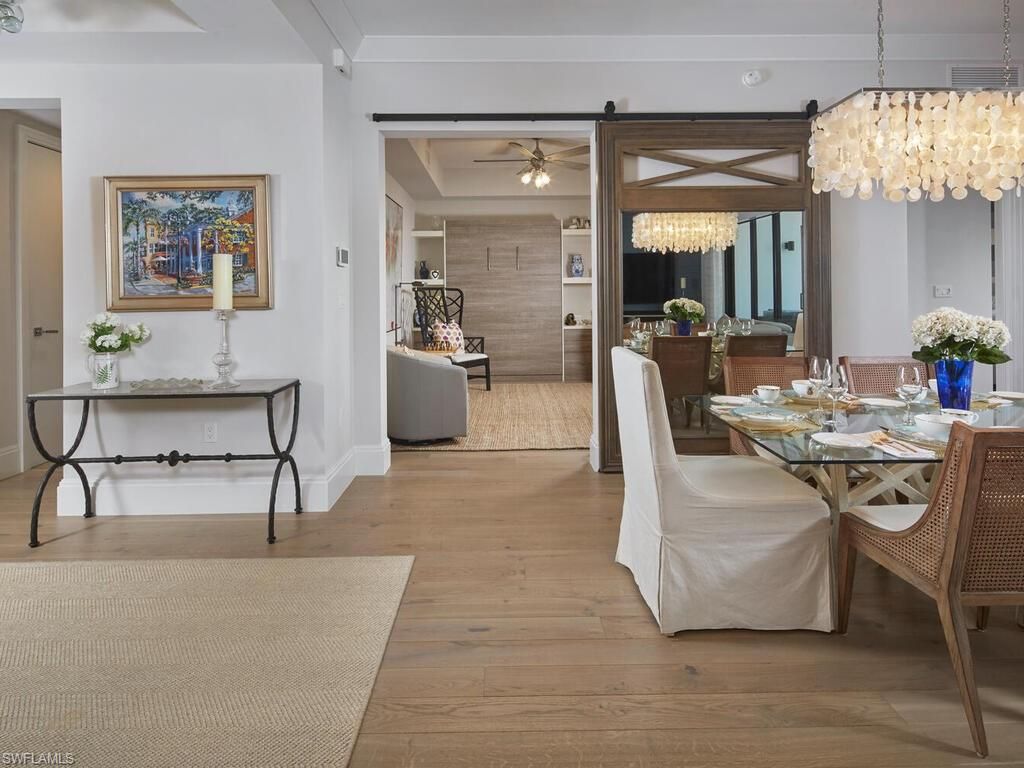 Chandelier, Dining room, Interior, Wood Texture Flooring