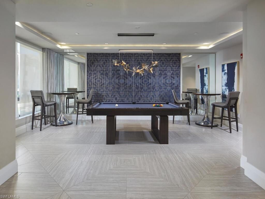Billiard Table, Game Room, Interior, Recessed Lighting