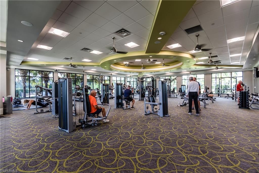 Fitness Equipment, Gym, Interior, Recessed Lighting