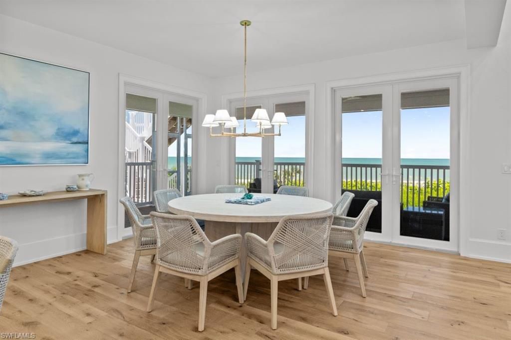 Chandelier, Dining room, Interior, Water, Wood Texture Flooring