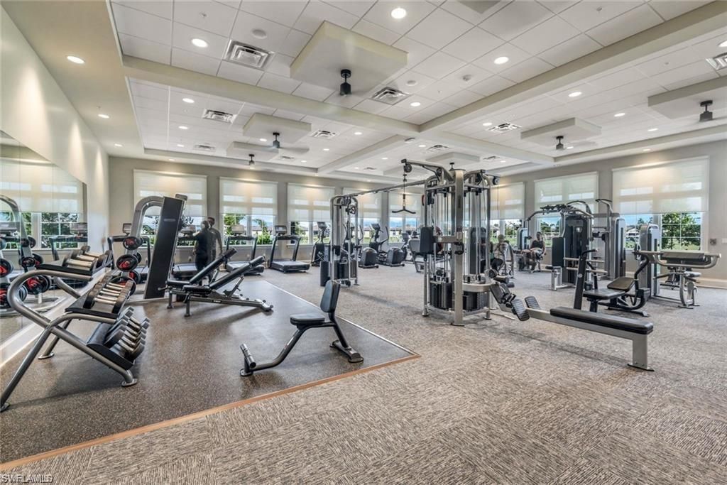 Fitness Equipment, Gym, Interior, Recessed Lighting