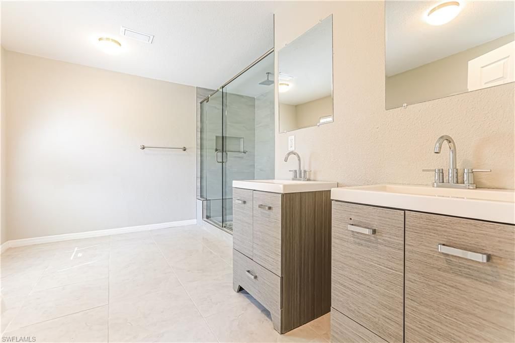 Bathroom, Dual Sink Vanities, Glass Shower, Interior