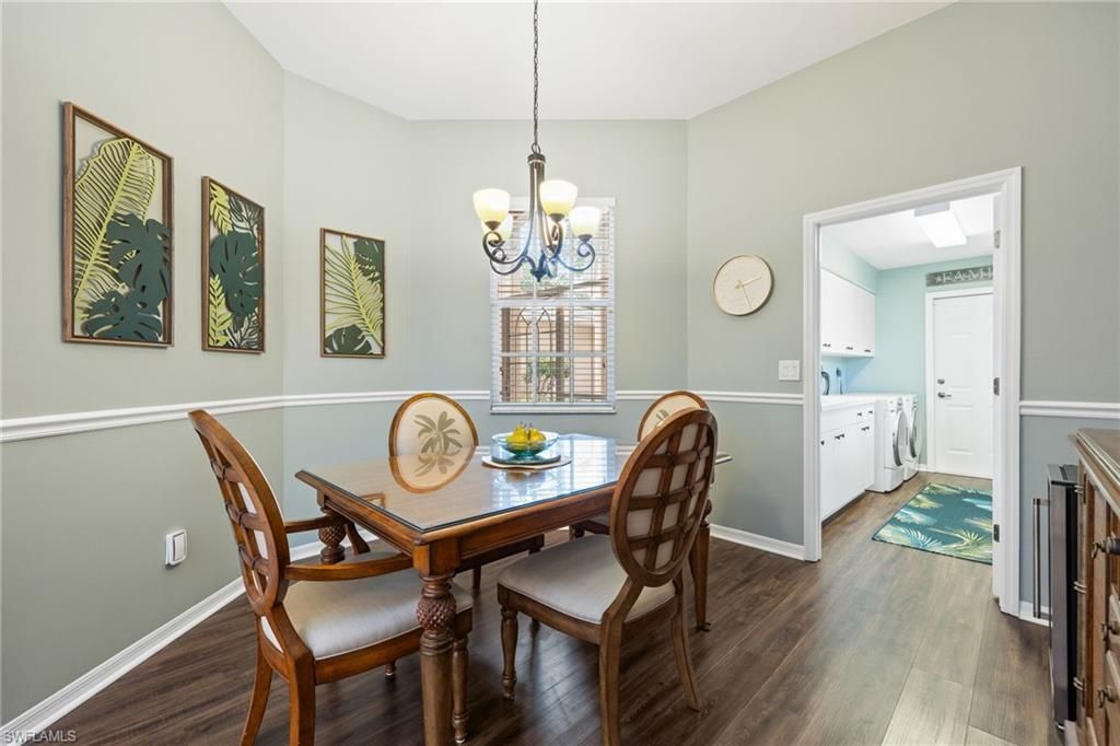 Chandelier, Dining room, Interior, Washer, Wood Texture Flooring