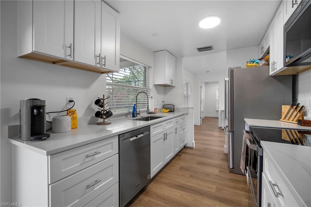 Interior, Kitchen, Recessed Lighting, Wood Texture Flooring