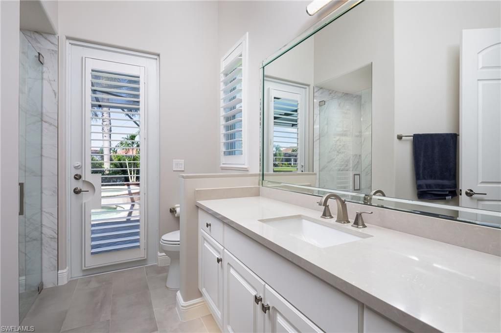 Bathroom, Glass Shower, Interior, Marble Walls