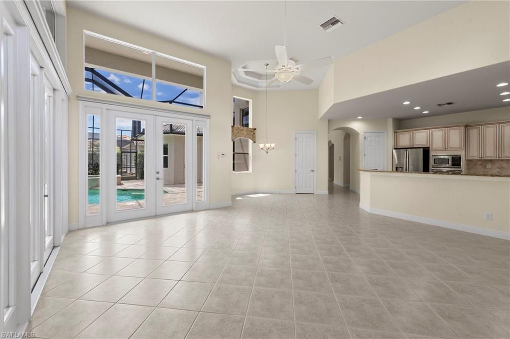 Chandelier, Interior, Kitchen, Pendant Lights, Recessed Lighting, Stainless Steel Appliances