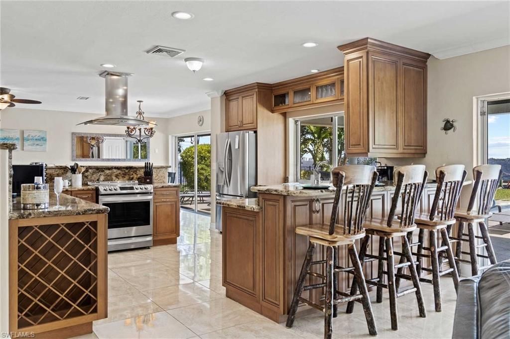 Interior, Kitchen, Pendant Lights, Recessed Lighting, Stainless Steel Appliances