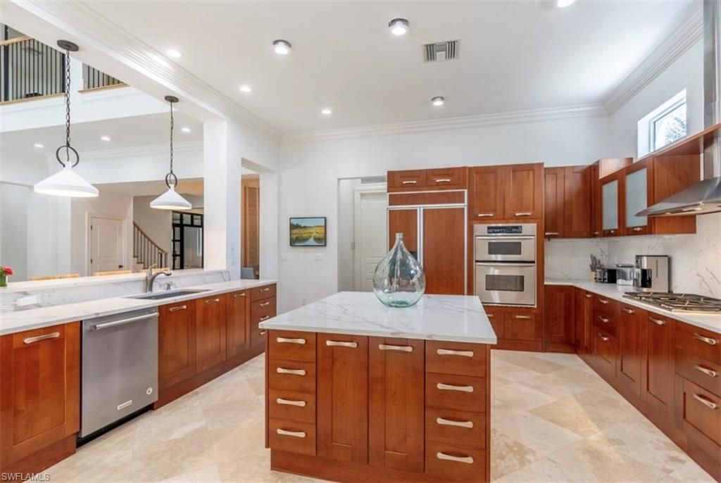 Interior, Kitchen, Pendant Lights, Recessed Lighting, Stainless Steel Appliances