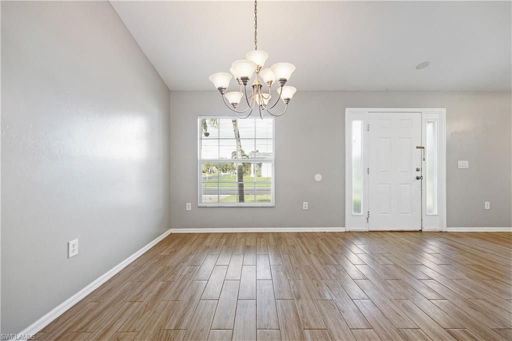 Chandelier, Empty room, Interior, Wood Texture Flooring