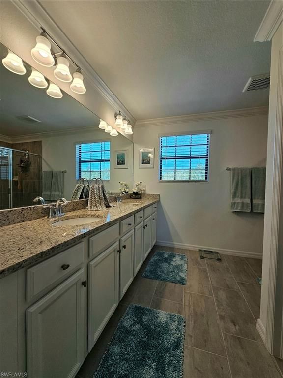 Bathroom, Dual Sink Vanities, Interior, Wood Texture Flooring