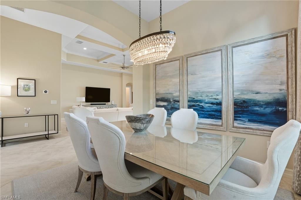 Chandelier, Dining room, Interior, Living room, Recessed Lighting