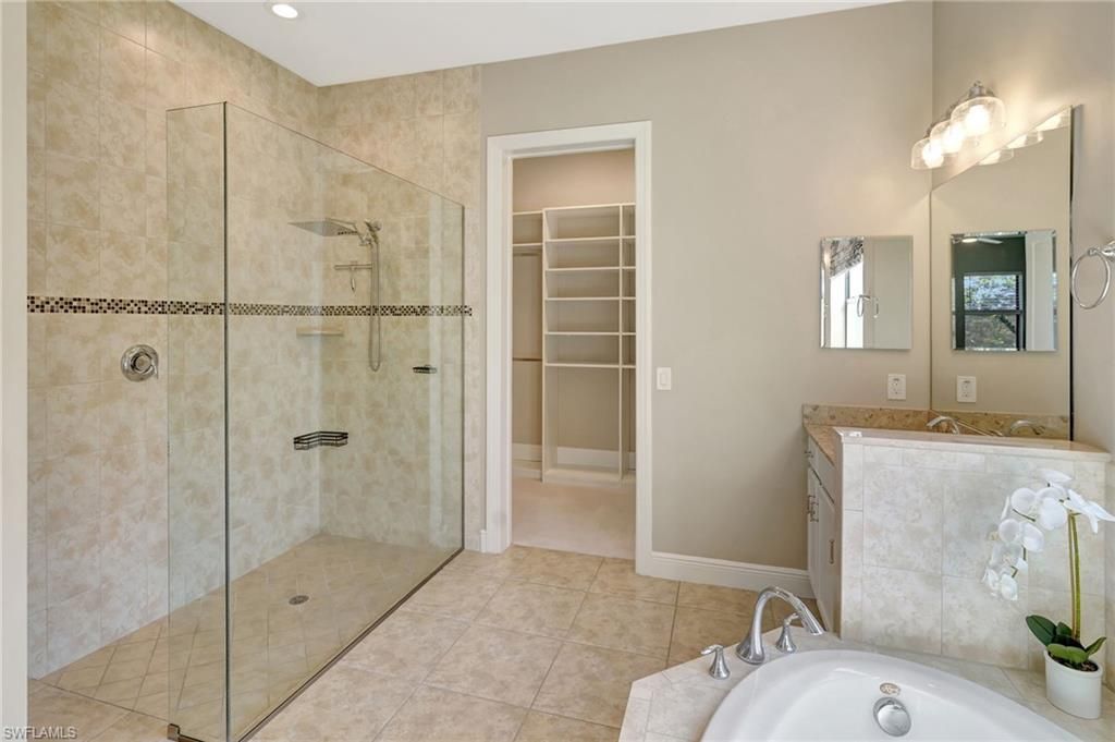 Bathroom, Glass Shower, Interior, Recessed Lighting, Walk-in Closets