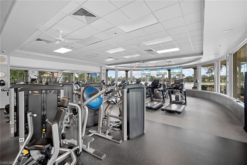 Fitness Equipment, Gym, Interior, Recessed Lighting