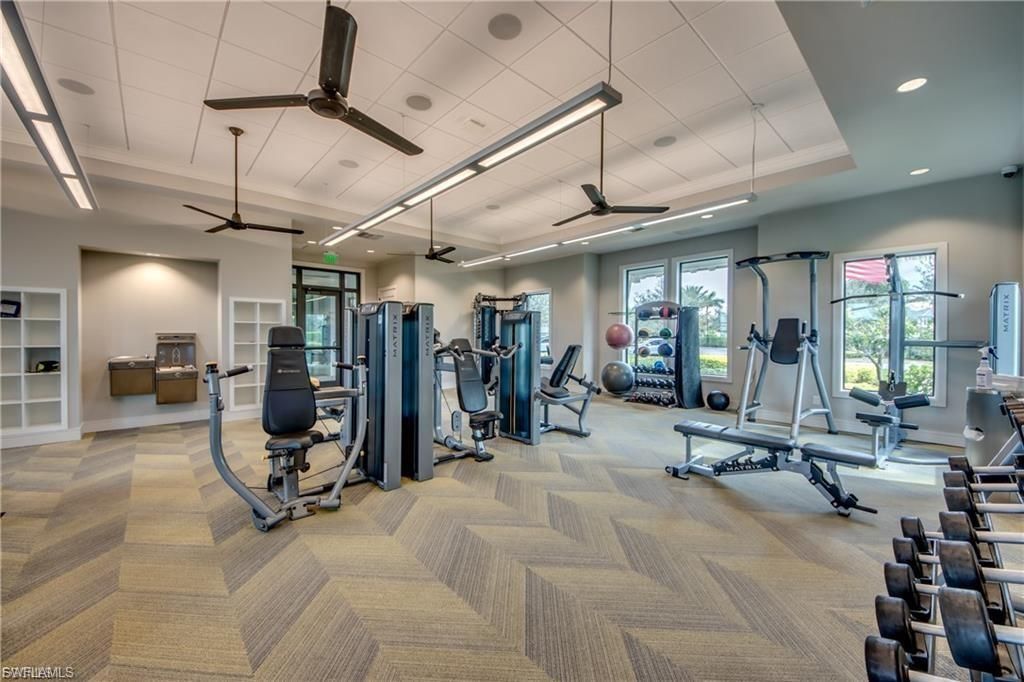 Fitness Equipment, Gym, Interior, Recessed Lighting