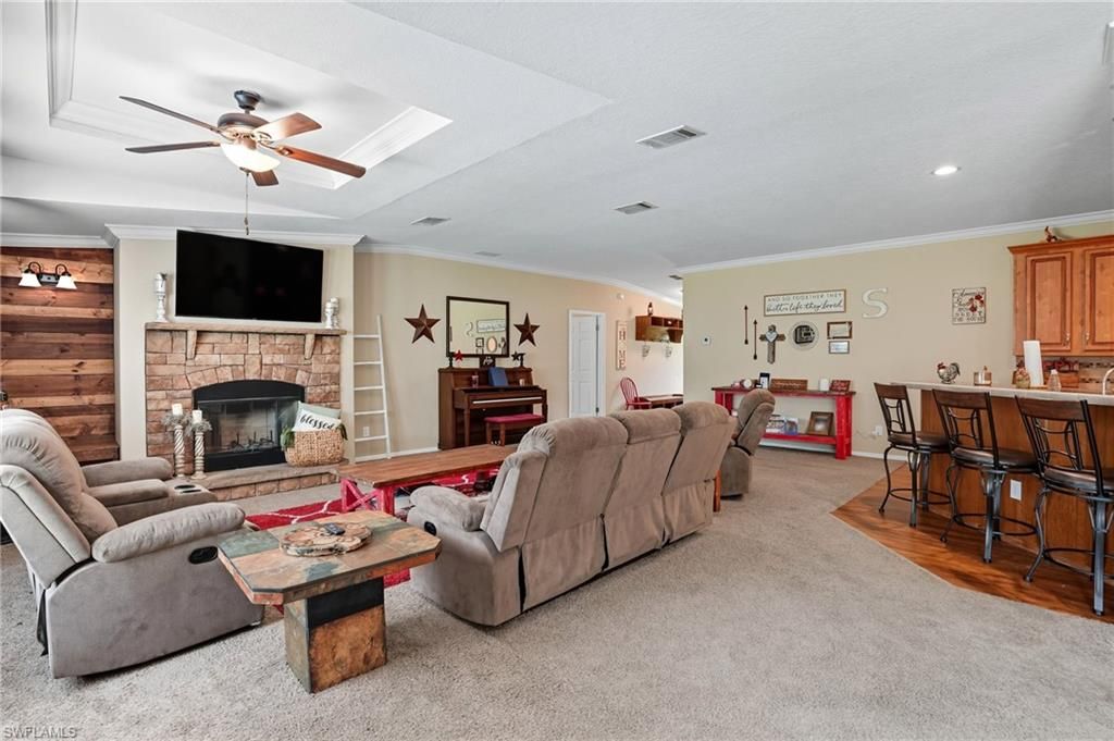 Fireplace, Interior, Living room, Piano, Recessed Lighting, Wood Texture Flooring, Wooden Walls