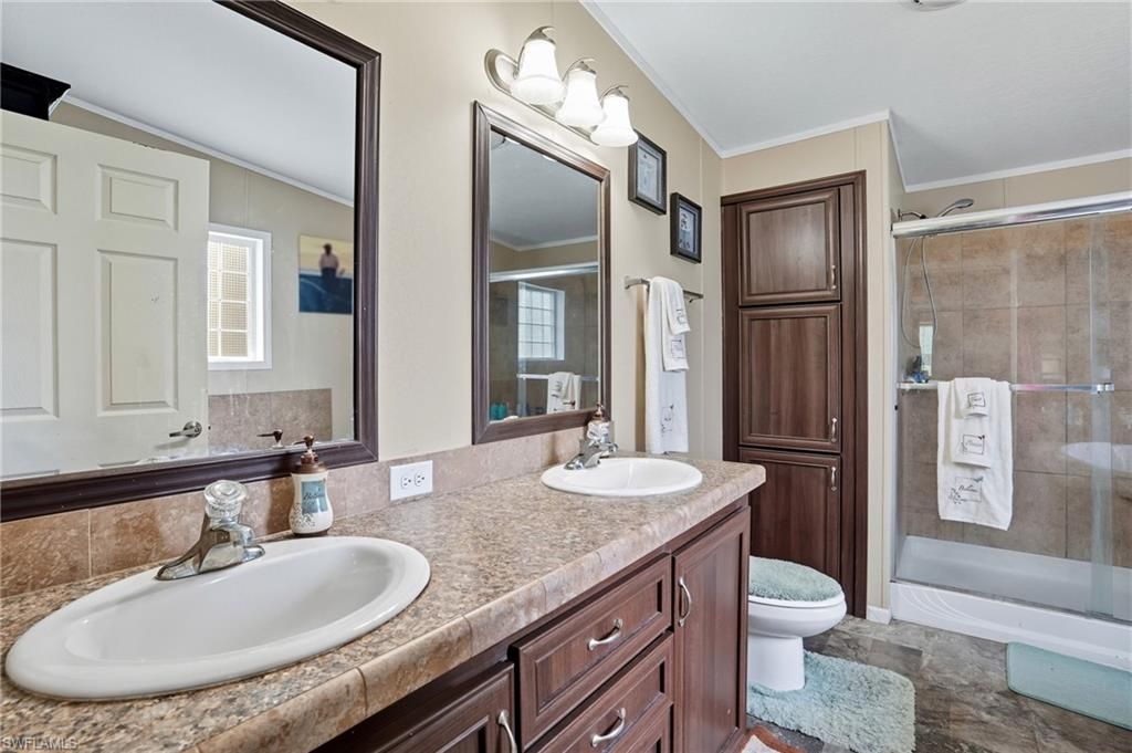 Bathroom, Dual Sink Vanities, Glass Shower, Interior