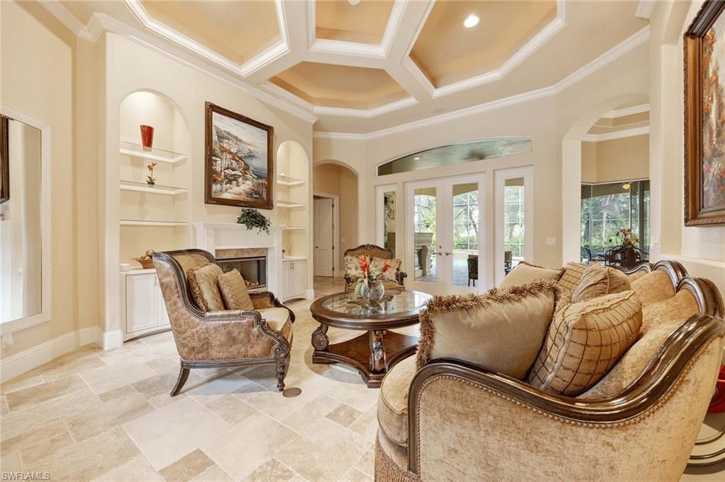 Fireplace, Interior, Living room, Recessed Lighting