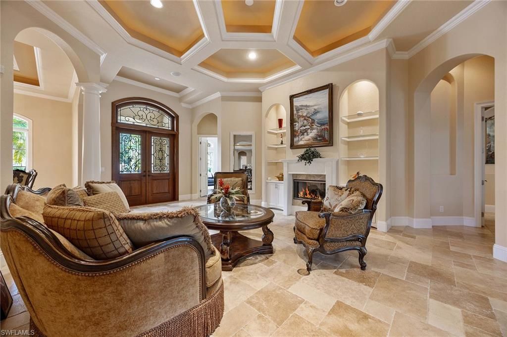 Fireplace, Interior, Living room, Recessed Lighting