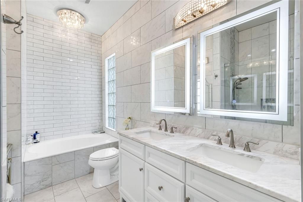 Bathroom, Dual Sink Vanities, Interior, Marble Walls