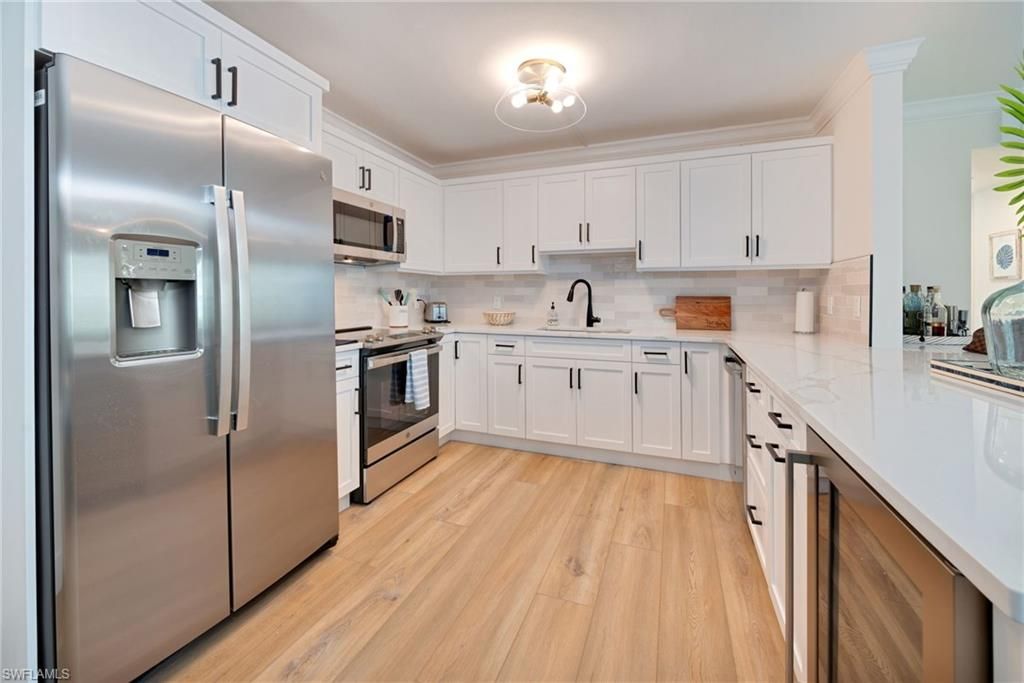 Interior, Kitchen, Stainless Steel Appliances, Wood Texture Flooring