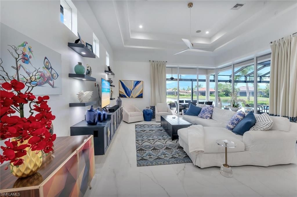Interior, Living room, Marble, Recessed Lighting, Water