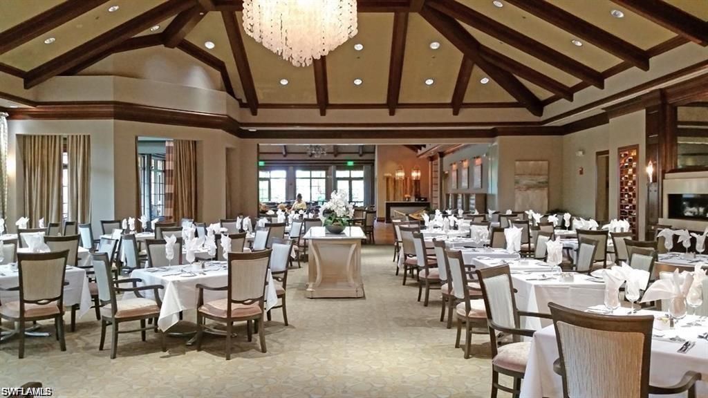Chandelier, Dining room, Interior, Recessed Lighting, Wooden Beams