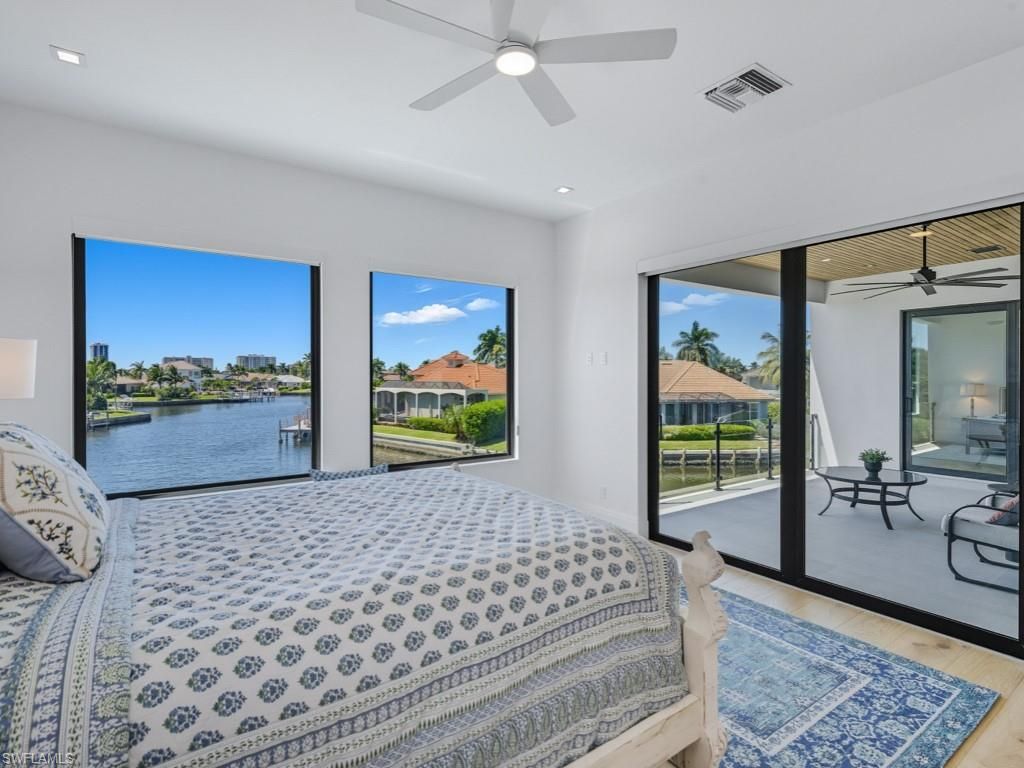 Bedroom, Interior, Recessed Lighting, Water, Wood Texture Flooring