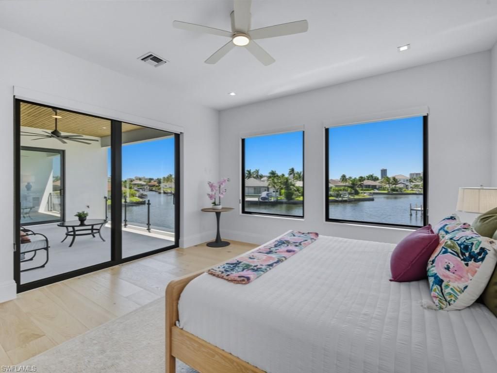 Bedroom, Interior, Recessed Lighting, Water, Wood Texture Flooring
