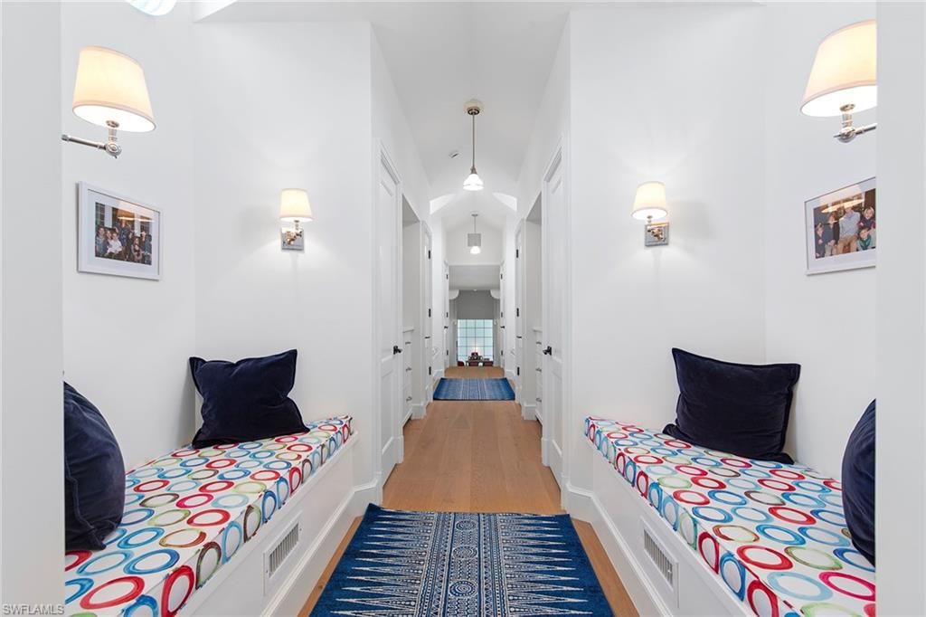 Bedroom, Interior, Pendant Lights, Wood Texture Flooring