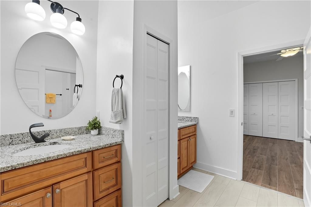 Bathroom, Dual Sink Vanities, Interior, Wood Texture Flooring