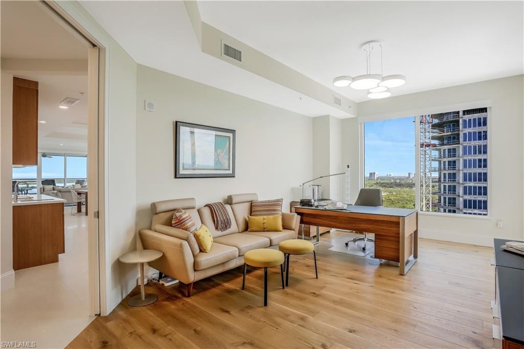 Home Office, Interior, Pendant Lights, Recessed Lighting, Wood Texture Flooring