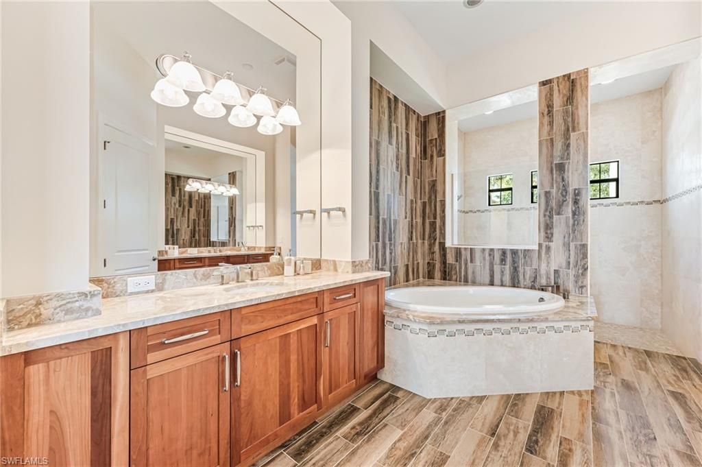Bathroom, Dual Sink Vanities, Interior, Wood Texture Flooring