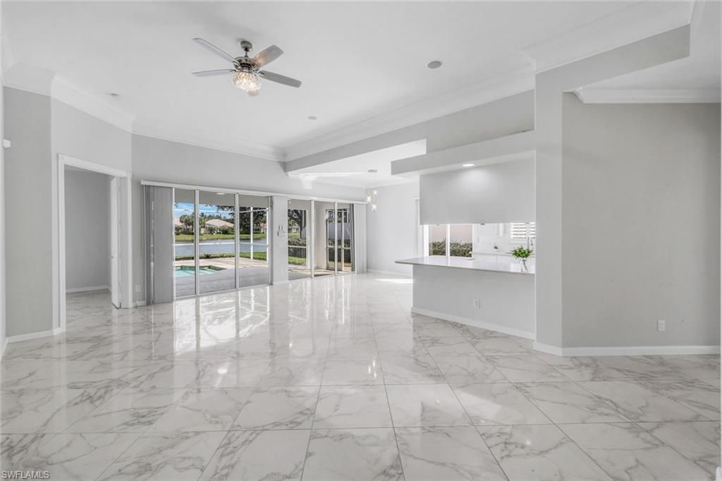 Empty room, Interior, Marble, Recessed Lighting