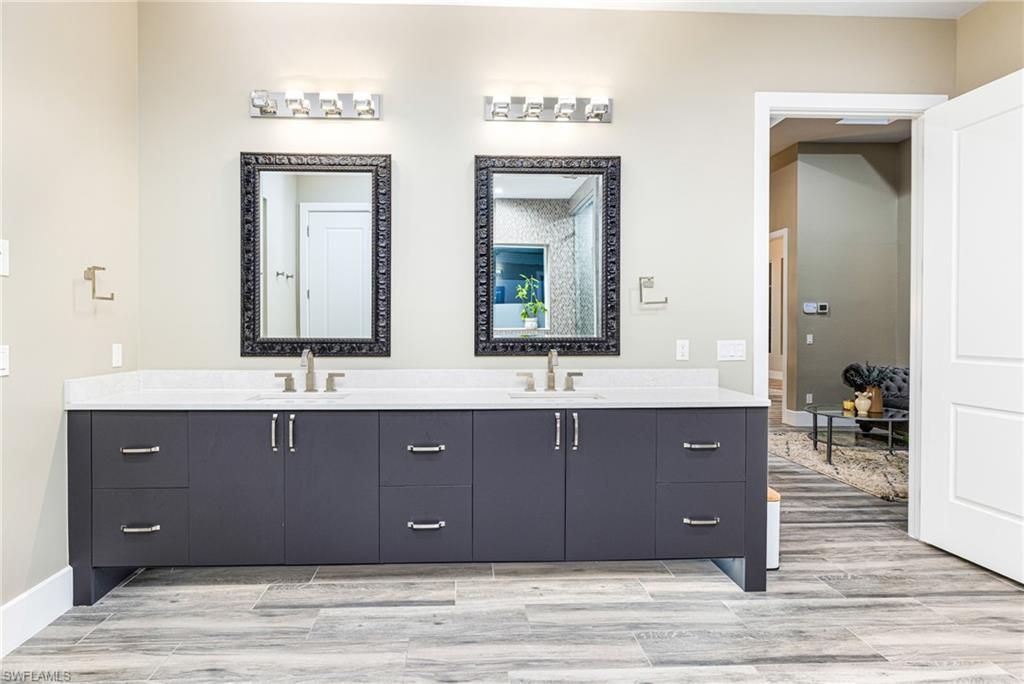 Bathroom, Dual Sink Vanities, Interior, Wood Texture Flooring