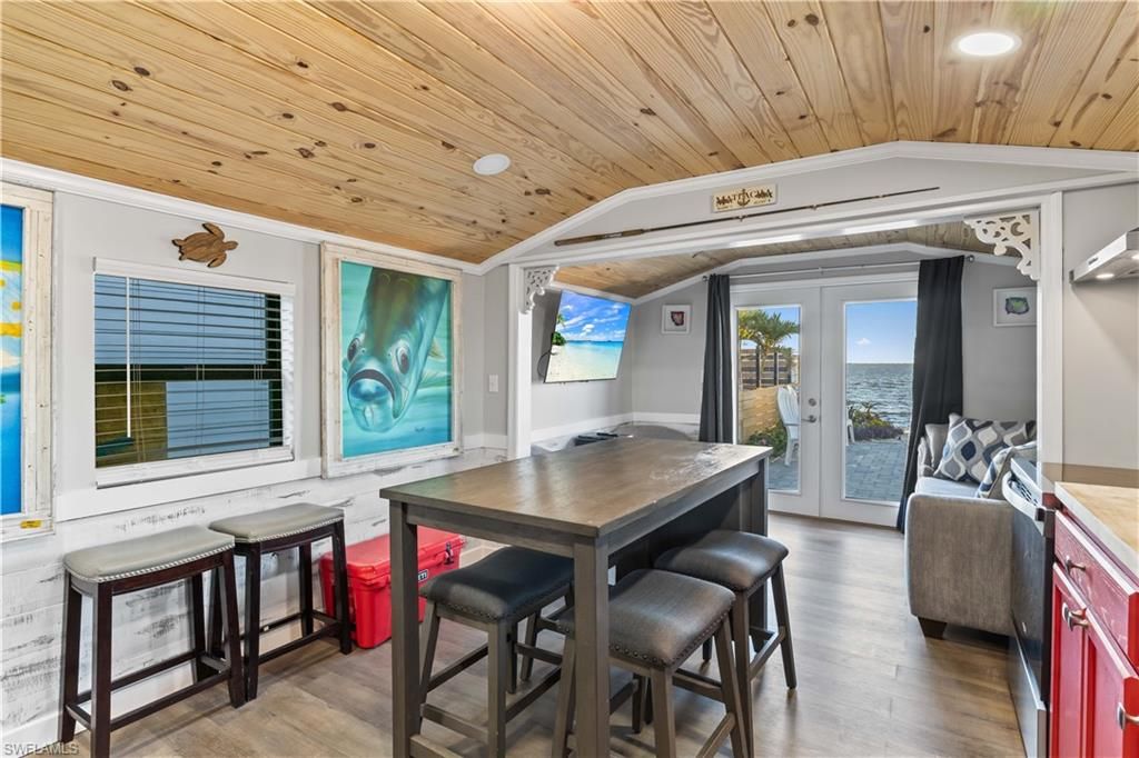 Interior, Recessed Lighting, Water, Wooden Ceilings, Wood Texture Flooring