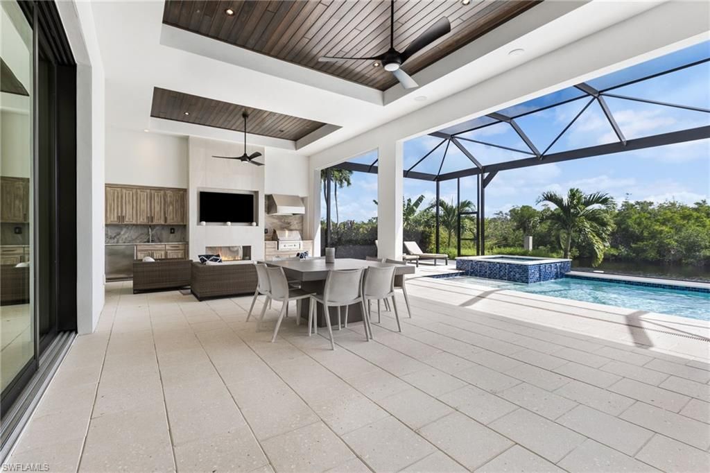 Dining room, Glass Ceilings, Interior, Living room, Pool, Recessed Lighting, Sun Room, Wooden Ceilings
