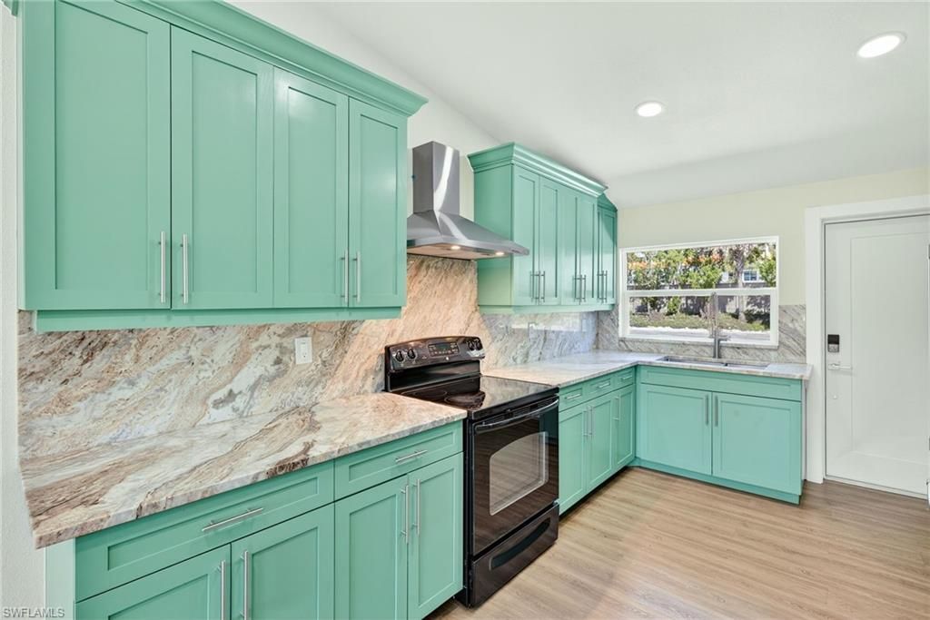 Interior, Kitchen, Recessed Lighting, Wood Texture Flooring
