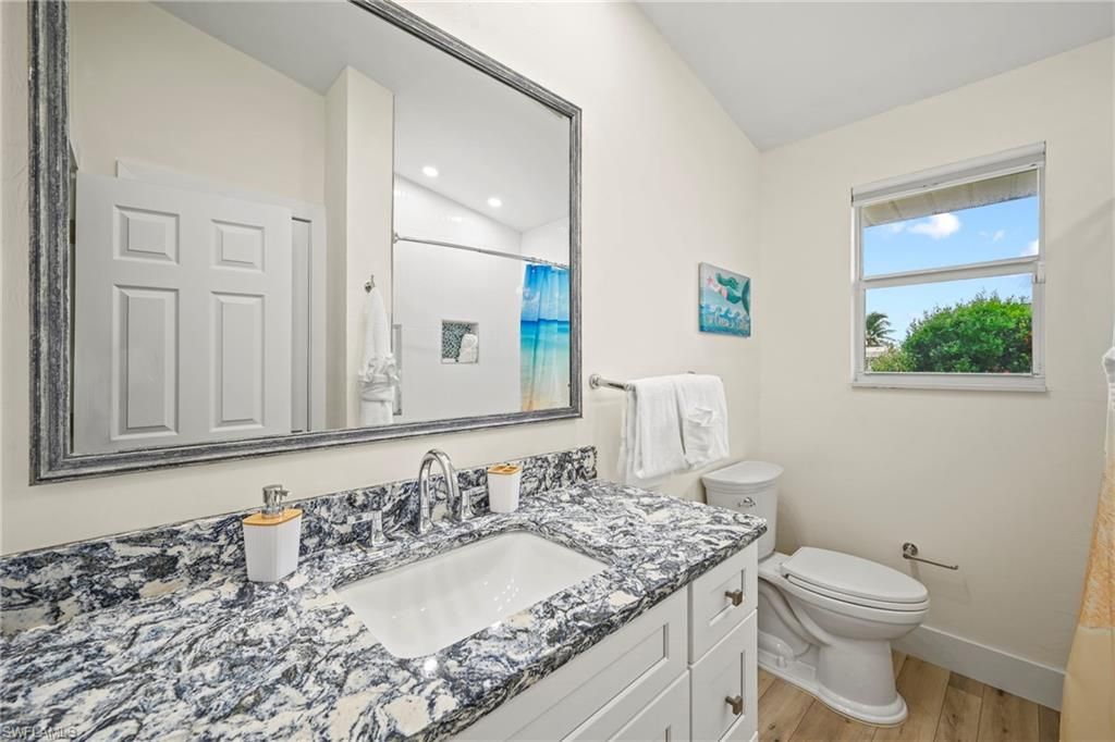 Bathroom, Interior, Recessed Lighting, Wood Texture Flooring