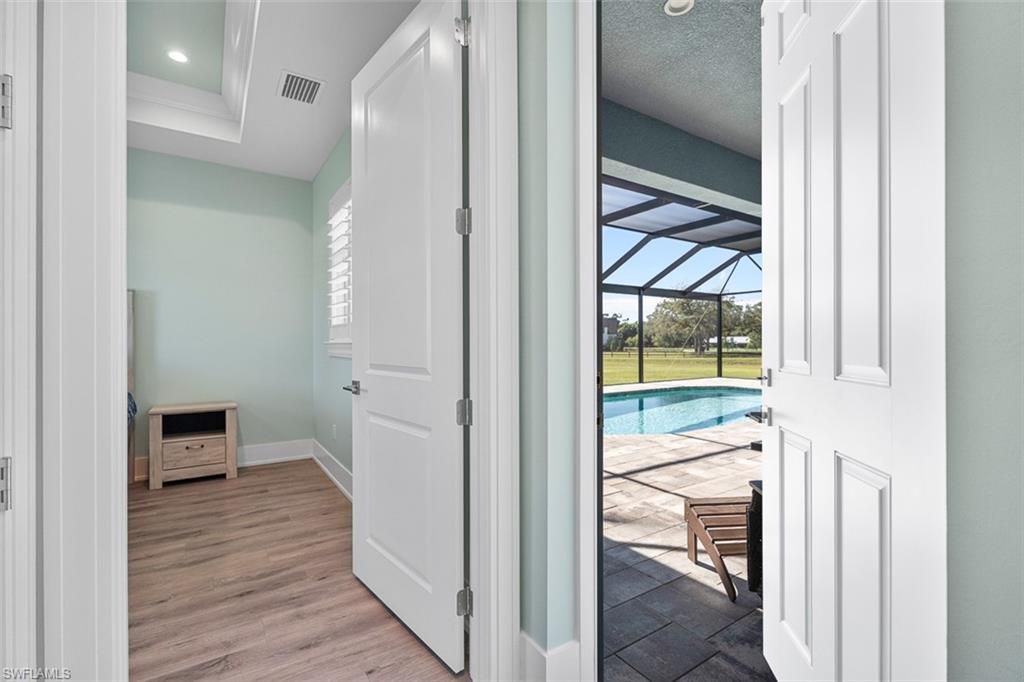 Glass Ceilings, Interior, Recessed Lighting, Sun Room, Wood Texture Flooring