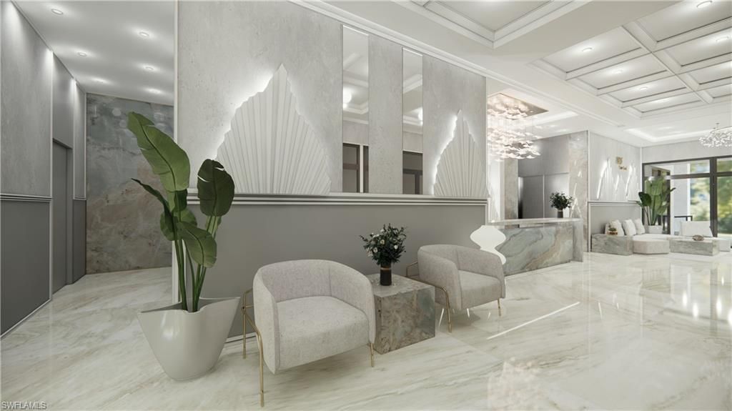 Chandelier, Interior, Marble, Recessed Lighting