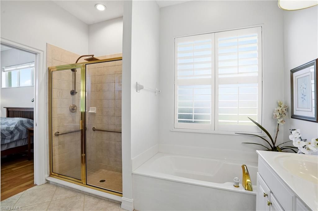 Bathroom, Glass Shower, Interior, Recessed Lighting, Wood Texture Flooring
